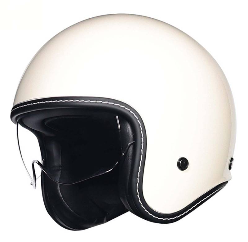 Motorrad-Halbhelm, DOT/ECE-Zertifiziert, Halbhelm für Erwachsene, Herren und Damen, mit Schutzbrille, Jethelm D,XL(59-60cm) von XLGNXXL