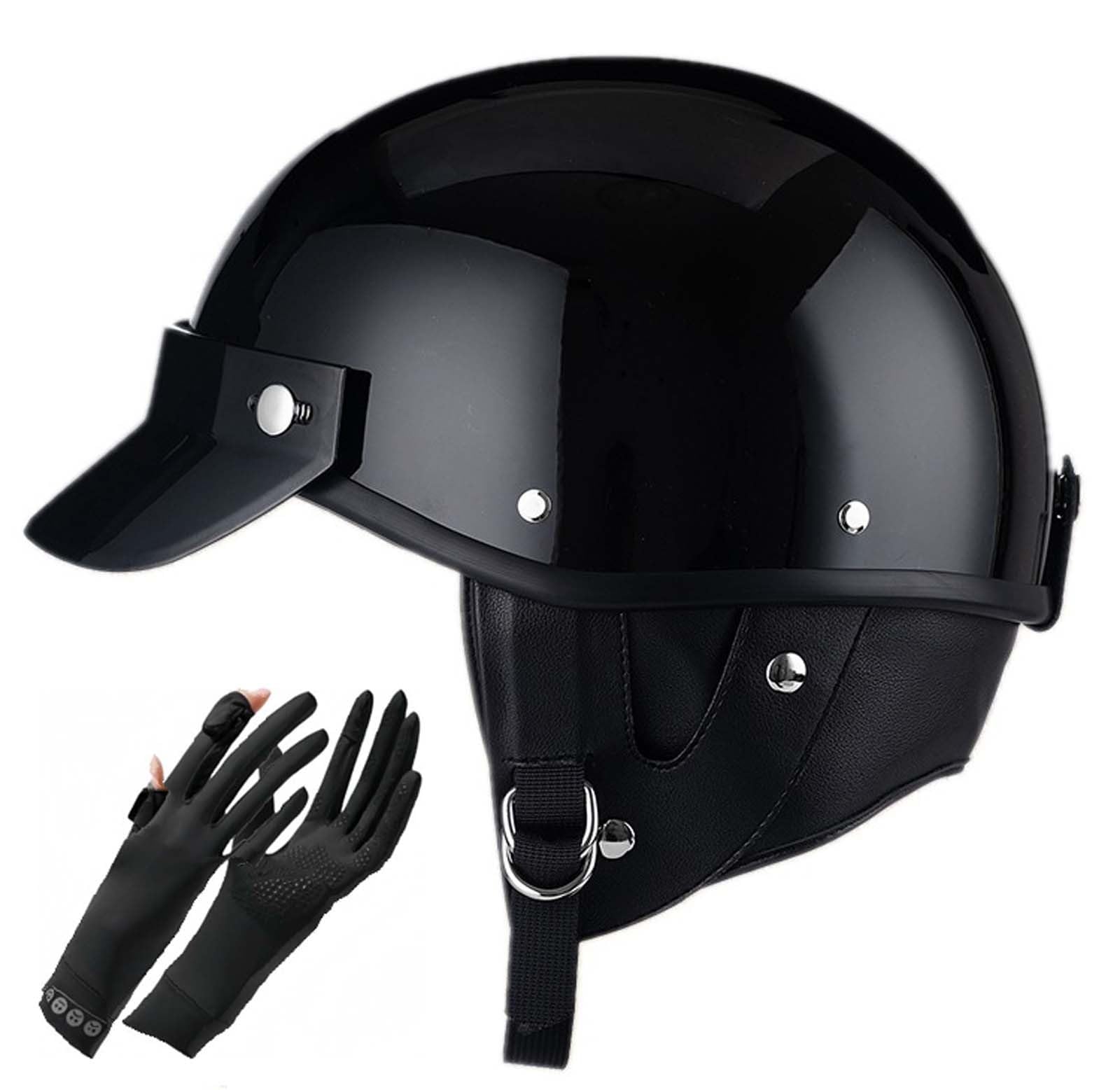 Motorrad-Halbhelm, Retro-Jethelm, ECE-zertifizierter Retro-Jethelm, herausnehmbares Innenfutter, geeignet für Fahrräder, Motorräder, Roller A,L Motorrad-Halbhelm, Retro-Jethelm, ECE-zertifizierter Retro-Jethelm, herausnehmbares Innenfutter, geeignet für Fahrräder, Motorräder, Roller A,L von XLGNXXL