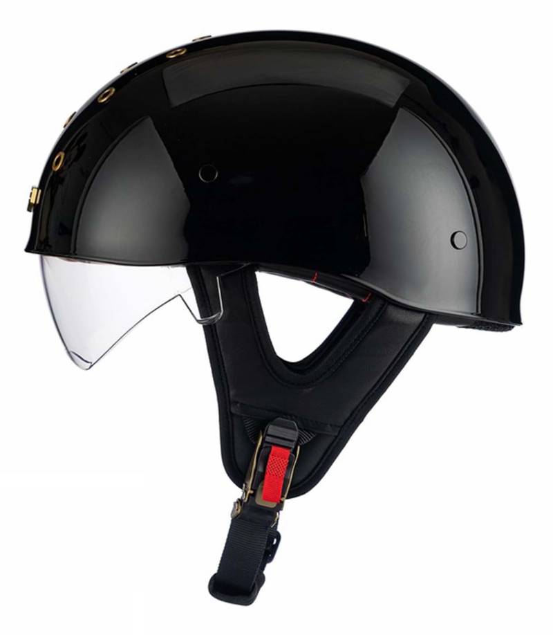Motorrad-Halbhelm Retro-Motorradhelm Motorradhelm für Erwachsene mit herausnehmbarem Innenfutter Geeignet für Erwachsene Männer und Frauen ECE/DOT-Zertifiziert D,L von XLGNXXL