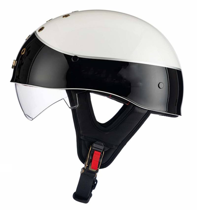 Motorrad-Halbhelm Retro-Motorradhelm Motorradhelm für Erwachsene mit herausnehmbarem Innenfutter Geeignet für Erwachsene Männer und Frauen ECE/DOT-Zertifiziert F,L von XLGNXXL