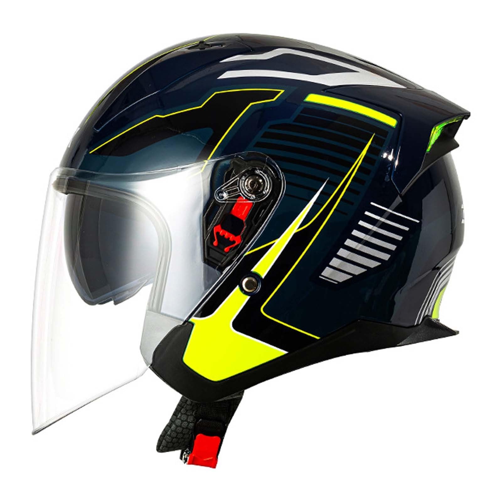 Motorrad-Halbhelm mit Sonnenblende, Retro-Motorradhelm, Herren- und Damenstil, mit Schnellverschluss, geeignet für die tägliche Reise D,L Motorrad-Halbhelm mit Sonnenblende, Retro-Motorradhelm, Herren- und Damenstil, mit Schnellverschluss, geeignet für die tägliche Reise D,L von XLGNXXL