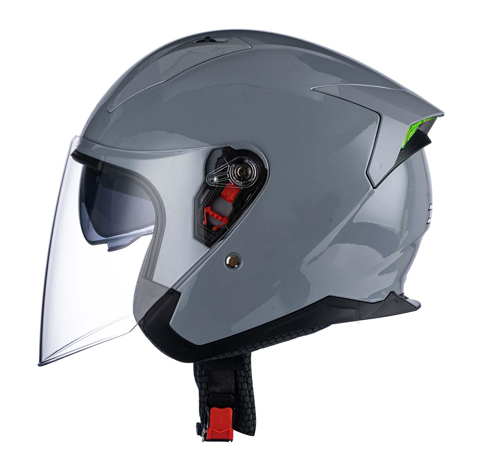 Motorrad-Halbhelm mit Sonnenblende, Retro-Motorradhelm, Herren- und Damenstil, mit Schnellverschluss, geeignet für die tägliche Reise E,L Motorrad-Halbhelm mit Sonnenblende, Retro-Motorradhelm, Herren- und Damenstil, mit Schnellverschluss, geeignet für die tägliche Reise E,L von XLGNXXL