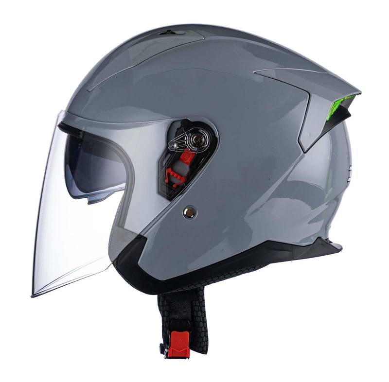Motorrad-Halbhelm mit Sonnenblende, Retro-Motorradhelm, Herren- und Damenstil, mit Schnellverschluss, geeignet für die tägliche Reise E,L von XLGNXXL