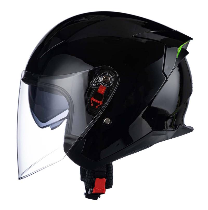 Motorrad-Halbhelm mit Sonnenblende, Retro-Motorradhelm, Herren- und Damenstil, mit Schnellverschluss, geeignet für die tägliche Reise F,L von XLGNXXL