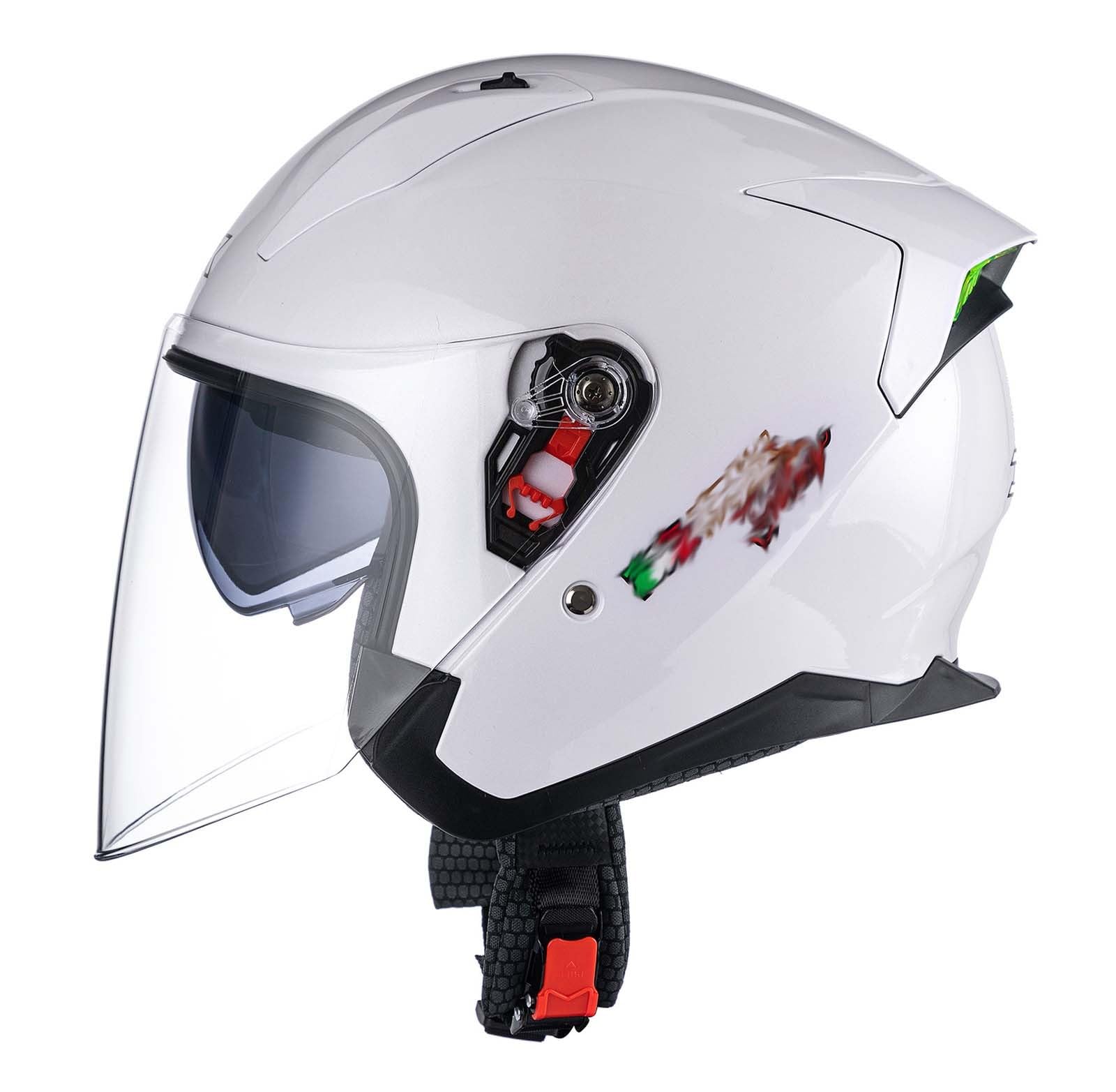 Motorrad-Halbhelm mit Sonnenblende, Retro-Motorradhelm, Herren- und Damenstil, mit Schnellverschluss, geeignet für die tägliche Reise G,L Motorrad-Halbhelm mit Sonnenblende, Retro-Motorradhelm, Herren- und Damenstil, mit Schnellverschluss, geeignet für die tägliche Reise G,L von XLGNXXL