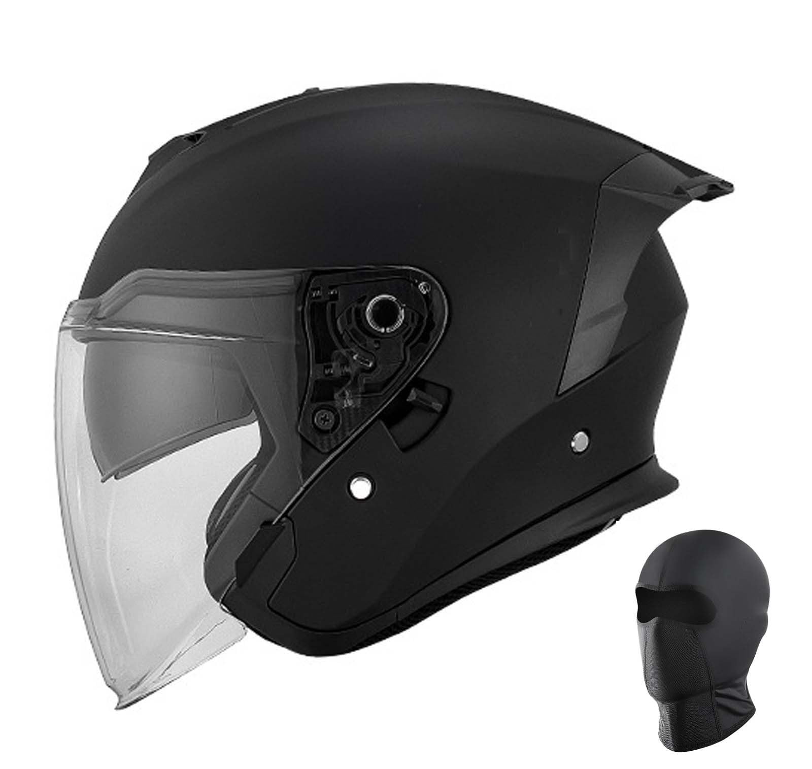 Motorrad-Jethelm, 3/4-Jethelm mit offenem Gesicht, Motorradhelm, DOT/ECE-Zertifiziert, Halbhelm mit Doppelvisier, Unisex E,L59-60CM von XLGNXXL