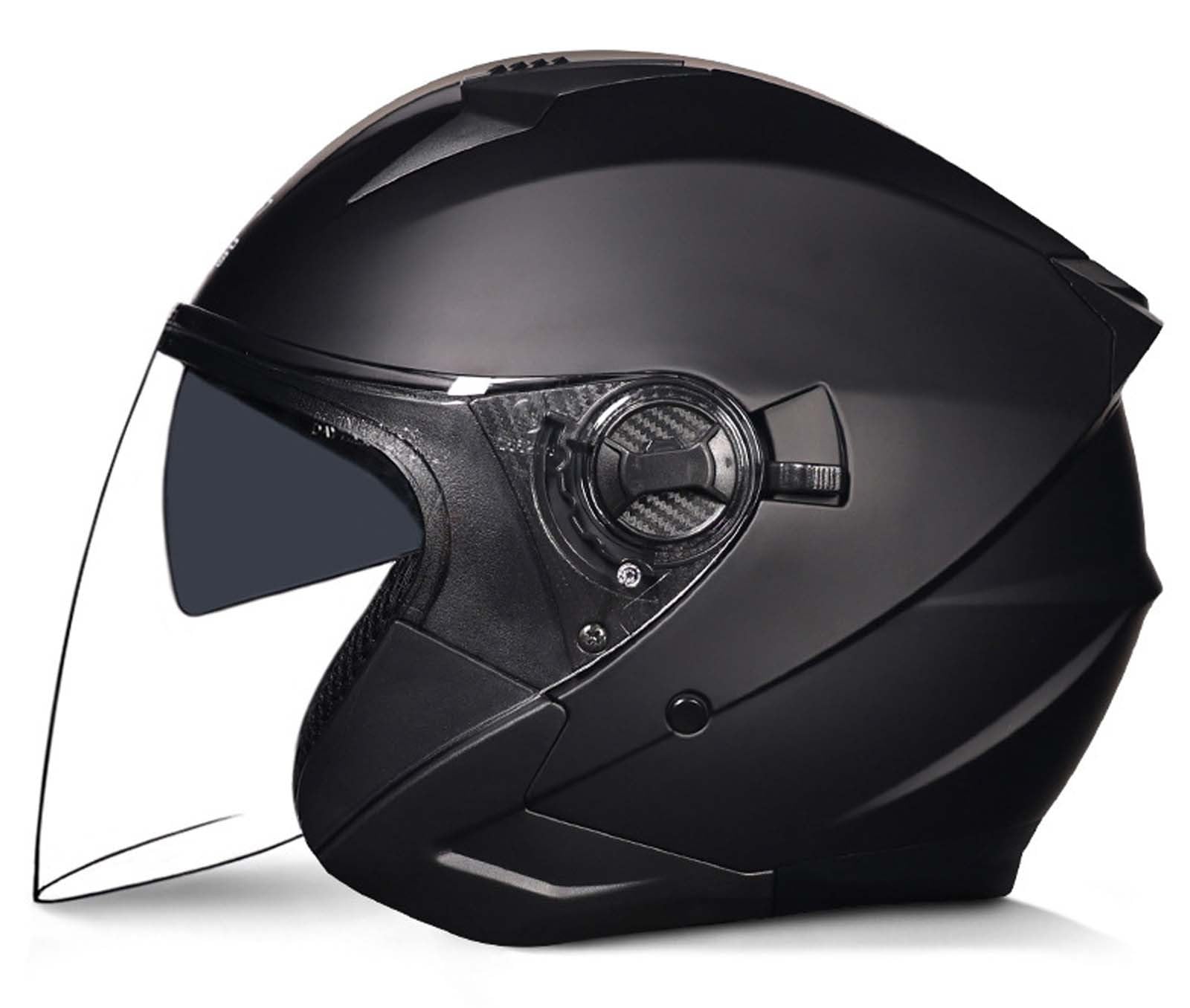 Motorrad-Jethelm, 3/4-Retro-Motorradhelm mit offenem Gesicht, DOT/ECE-Zertifiziert mit Komfortfutter mit Doppelvisier, geeignet für Erwachsene Männer und Frauen, 2XL (61–62 cm) A,L(57-58CM) von XLGNXXL