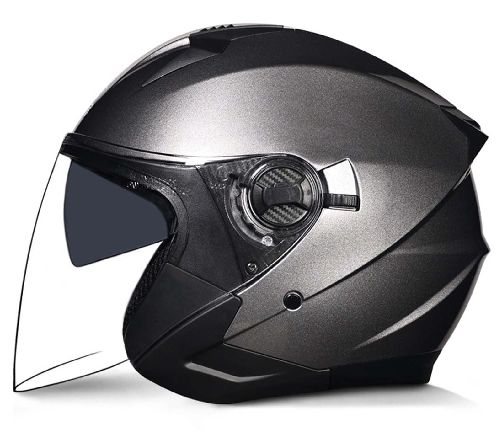 Motorrad-Jethelm, 3/4-Retro-Motorradhelm mit offenem Gesicht, DOT/ECE-Zertifiziert mit Komfortfutter mit Doppelvisier, geeignet für Erwachsene Männer und Frauen, 2XL (61–62 cm) B,XL(59-60CM) von XLGNXXL