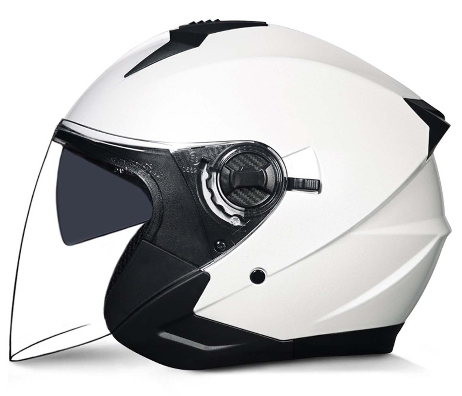 Motorrad-Jethelm, 3/4-Retro-Motorradhelm mit offenem Gesicht, DOT/ECE-Zertifiziert mit Komfortfutter mit Doppelvisier, geeignet für Erwachsene Männer und Frauen, 2XL (61–62 cm) C,2XL(61-62CM) von XLGNXXL
