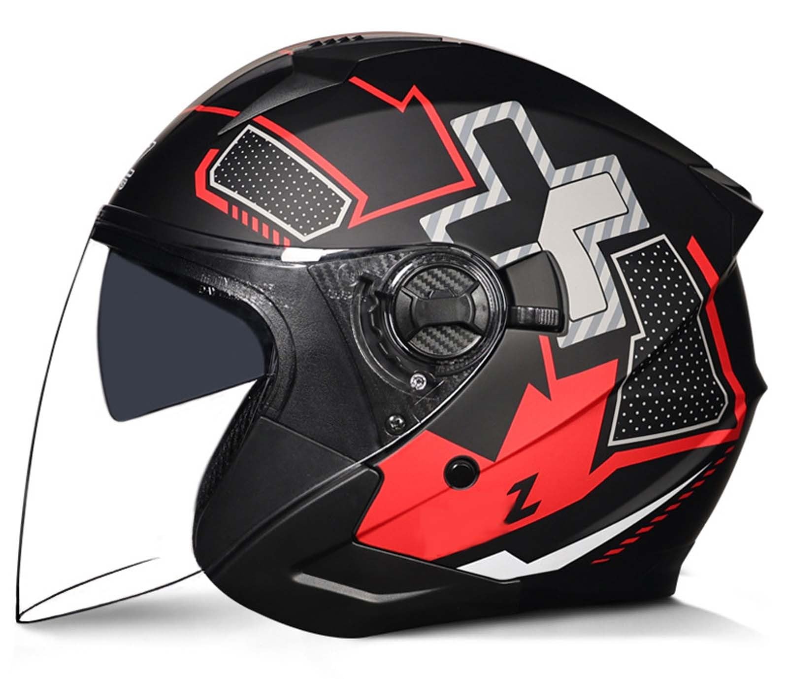 Motorrad-Jethelm, 3/4-Retro-Motorradhelm mit offenem Gesicht, DOT/ECE-Zertifiziert mit Komfortfutter mit Doppelvisier, geeignet für Erwachsene Männer und Frauen, 2XL (61–62 cm) G,L(57-58CM) von XLGNXXL