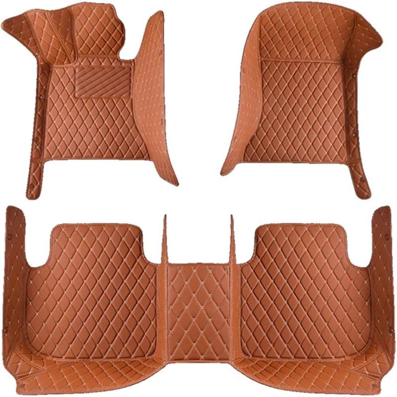 Auto FußMatten FüR Ford Mustang GT-SVT 1995-2004, Nach Maß Pu-Leder Allwetter All-Schutz wasserdichte rutschfeste Leder Auto FußMatten Set ZubehöR, Brown von XLKWNNAD