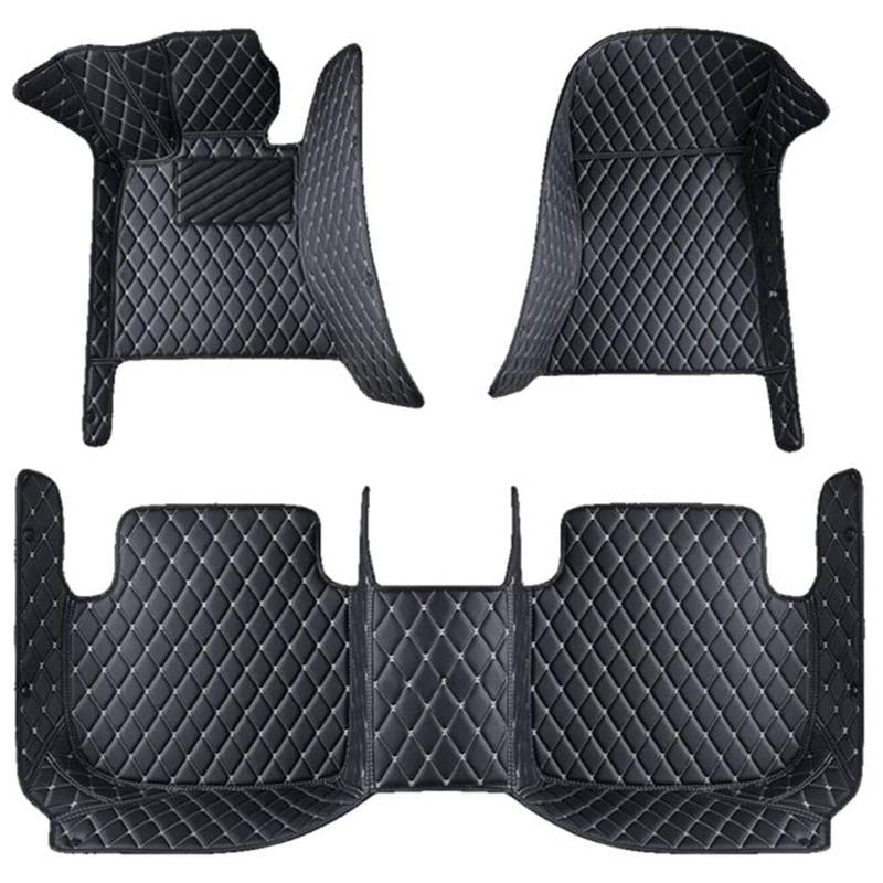 Auto FußMatten FüR Ford Utility Police Interceptor 2013-2020, Nach Maß Pu-Leder Allwetter All-Schutz wasserdichte rutschfeste Leder Auto FußMatten Set ZubehöR, Black-beige von XLKWNNAD