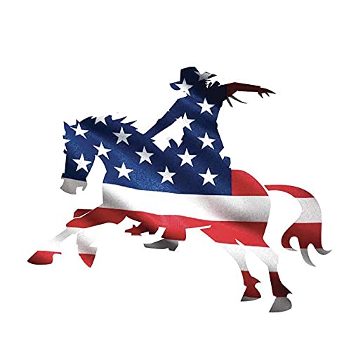 Xlnb. 10.8cm * 8,9 cm kreative amerikanische Flagge Cowboy lustige Pferd Auto Aufkleber Aufkleber PVC (Size : 19cm) von XLNB