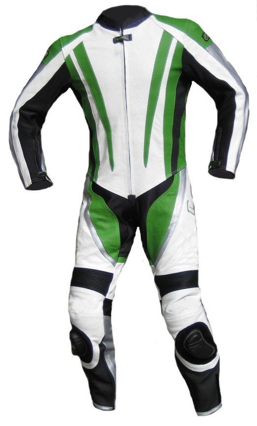 Einteilige Lederkombi von XLS "Racing Green" Kawasaki-Grün von XLS