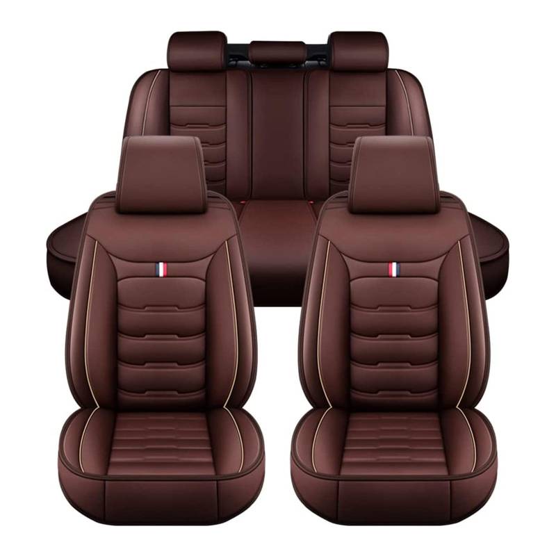 XLUMIO Auto Sitzbezüge Set für Mercedes Benz GLE Class, 5 Sitzer Autositzschutzbezug aus PU Leder, Wasserdichter Sitzschoner, E Coffee, Brown, Kunstleder von XLUMIO