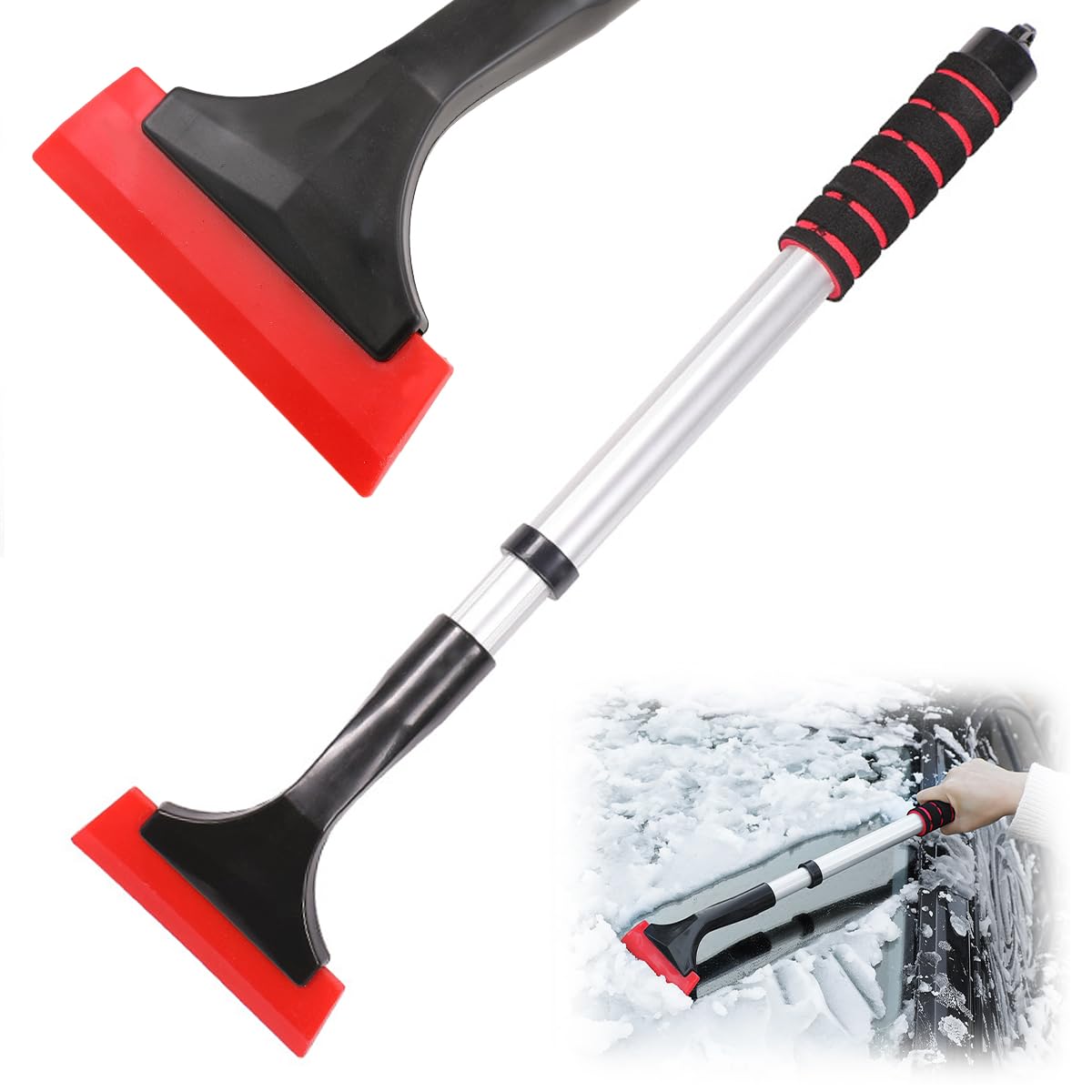 XLZJYIJ Eiskratzer Auto Set, Ultra Schneebesen Auto, Innovativer Scheibenkratzer Auto, Effektiver Auto Eiskratzer, Ausziehbarer Schneekratzer mit Schaumstoffgriff, für Auto LKW SUV XLZJYIJ Eiskratzer Auto Set, Ultra Schneebesen Auto, Innovativer Scheibenkratzer Auto, Effektiver Auto Eiskratzer, Ausziehbarer Schneekratzer mit Schaumstoffgriff, für Auto LKW SUV von XLZJYIJ