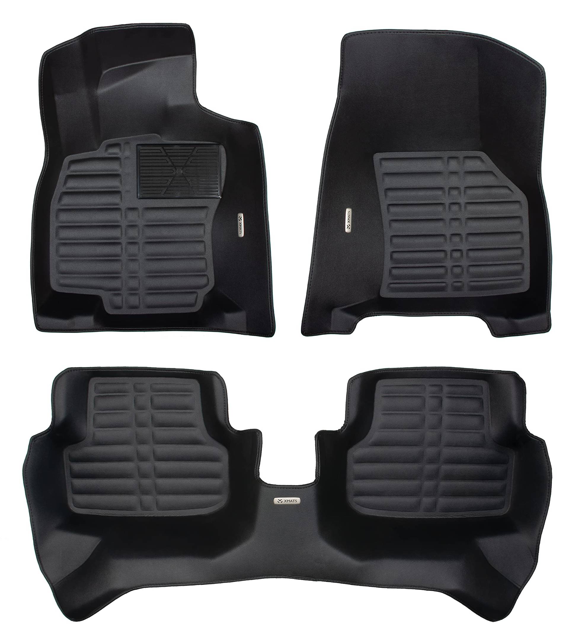 XMATS Premium Leder Automatten für VW Golf 7 ab 2012 | Luxus Design Fußmatten mit hohem Rand von XMATS