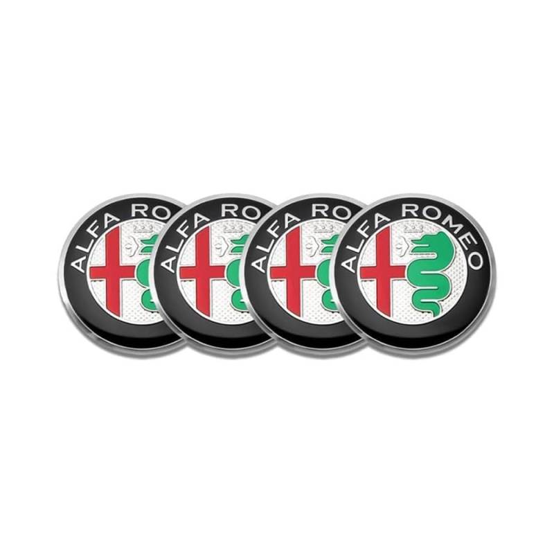 4 Stück Auto Radnabendeckel für Alfa Romeo 159 147 156 56mm, Radnabenkappen Nabendeckel Radnabenabdeckung Felgendeckel Felgenkappen Auto Zubehör,A von XMCMBS