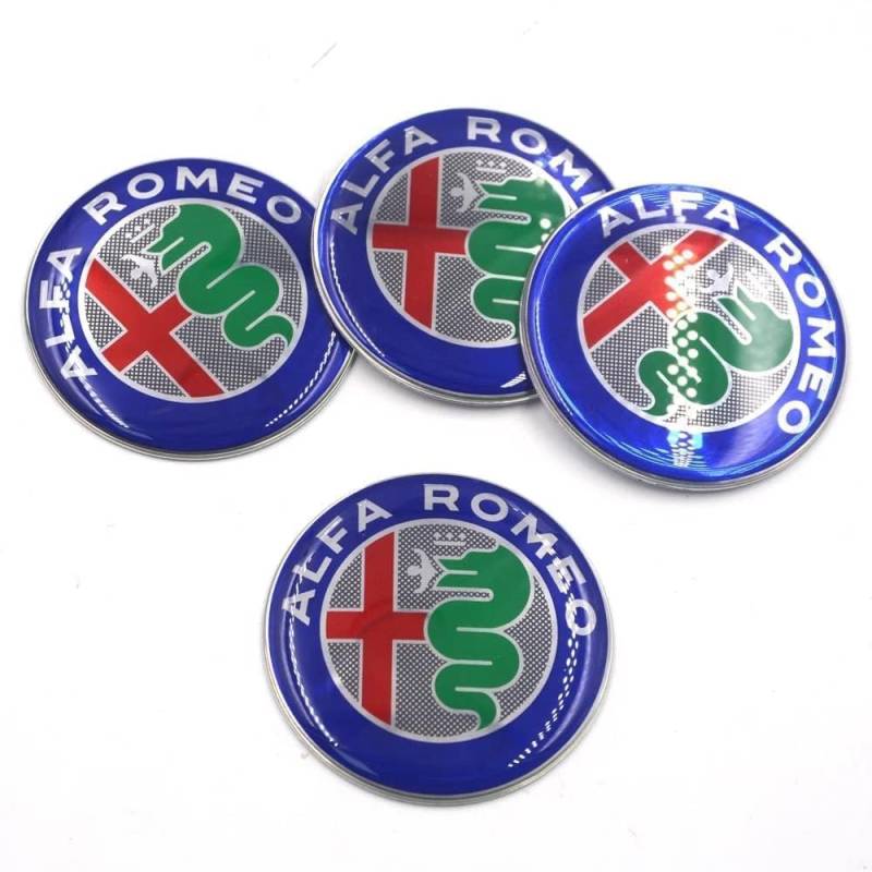 4 Stück Auto Radnabendeckel für Alfa Romeo 50mm, Radnabenkappen Nabendeckel Radnabenabdeckung Felgendeckel Felgenkappen Auto Zubehör von XMCMBS
