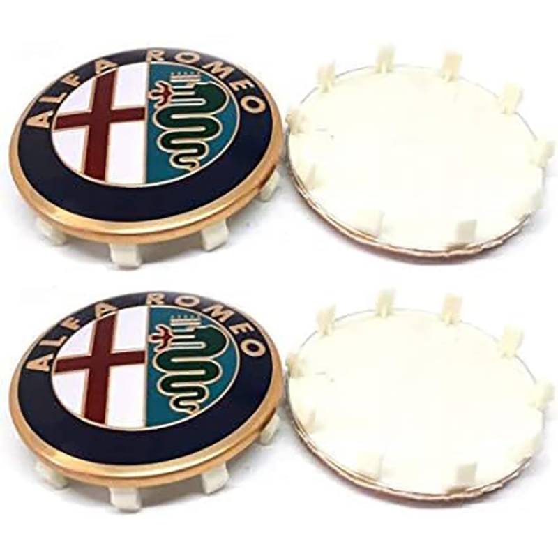 4 Stück Auto Radnabendeckel für Alfa Romeo Giulietta 147 159 146 156 60mm, Radnabenkappen Nabendeckel Radnabenabdeckung Felgendeckel Felgenkappen Auto Zubehör von XMCMBS