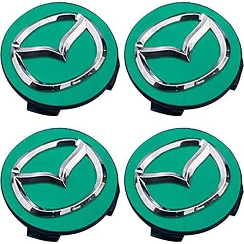 4 Stück Auto Radnabendeckel für Mazda 2 3 6 MX-5 MX-30 CX-3 CX-8 56mm, Radnabenkappen Nabendeckel Radnabenabdeckung Felgendeckel Felgenkappen Auto Zubehör,A von XMCMBS