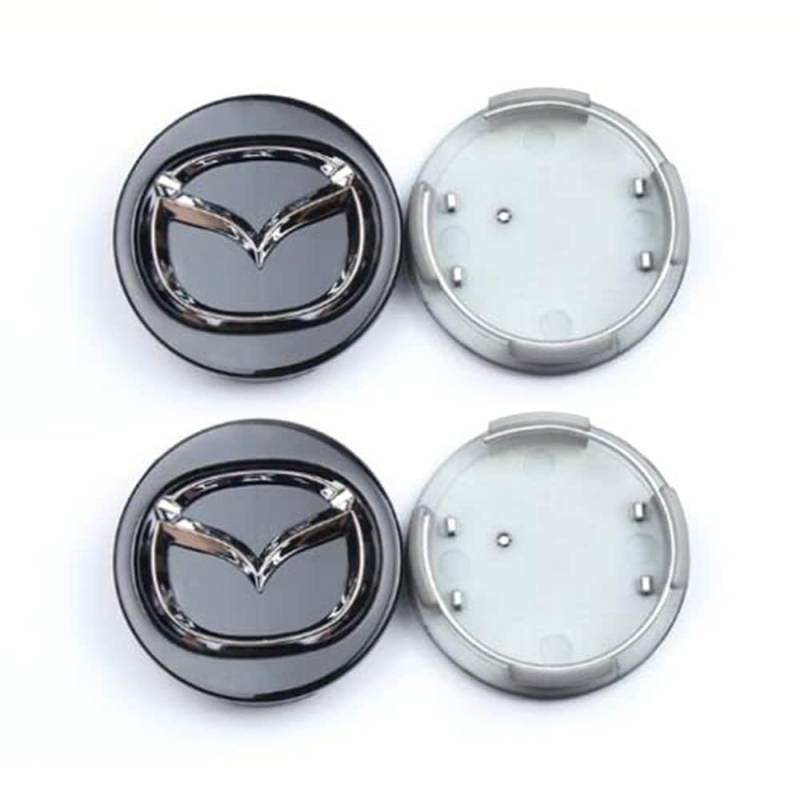 4 Stück Auto Radnabendeckel für Mazda 3 60mm, Radnabenkappen Nabendeckel Radnabenabdeckung Felgendeckel Felgenkappen Auto Zubehör von XMCMBS