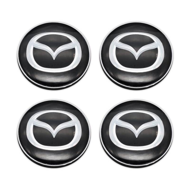4 Stück Auto Radnabendeckel für Mazda 3 Mazda 6 CX5 CX7 60mm, Radnabenkappen Nabendeckel Radnabenabdeckung Felgendeckel Felgenkappen Auto Zubehör,B von XMCMBS