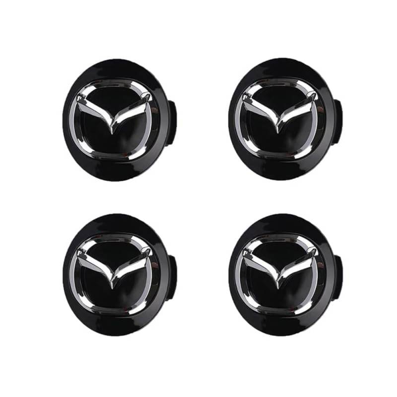 4 Stück Auto Radnabendeckel für Mazda CX-3 2018-2023 56mm, Radnabenkappen Nabendeckel Radnabenabdeckung Felgendeckel Felgenkappen Auto Zubehör,B von XMCMBS