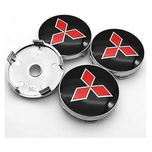 4 Stück Auto Radnabendeckel für Mitsubishi ASX Outlander Lancer Pajero Eclipse 60mm, Radnabenkappen Nabendeckel Radnabenabdeckung Felgendeckel Felgenkappen Auto Zubehör von XMCMBS