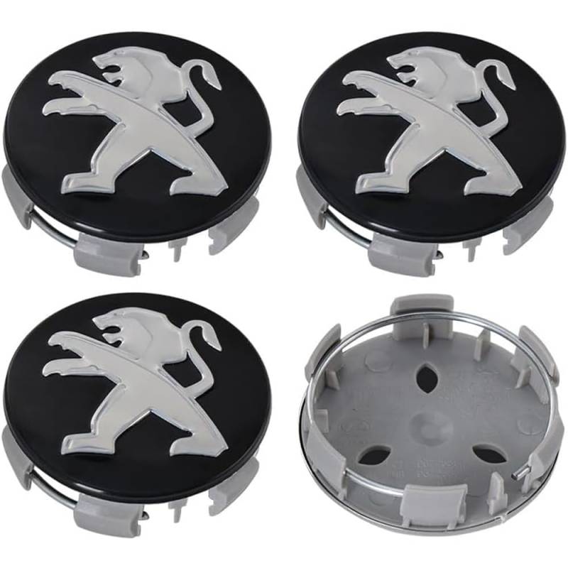 4 Stück Auto Radnabendeckel für Peugeot 4008 408 5008 208 208L e2008 307SW 60mm, Radnabenkappen Nabendeckel Radnabenabdeckung Felgendeckel Felgenkappen Auto Zubehör,A von XMCMBS