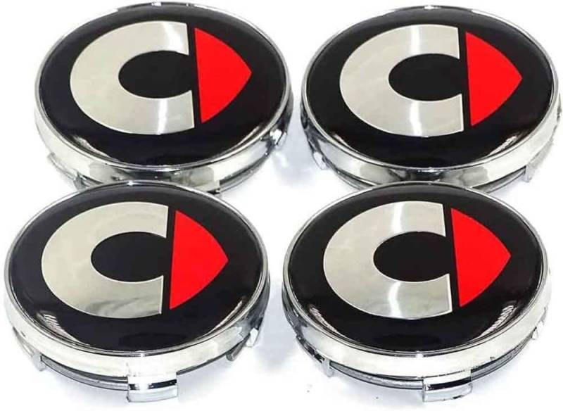 4 Stück Auto Radnabendeckel für Smart Fortwo Forfour 451 453 60mm, Radnabenkappen Nabendeckel Radnabenabdeckung Felgendeckel Felgenkappen Auto Zubehör von XMCMBS