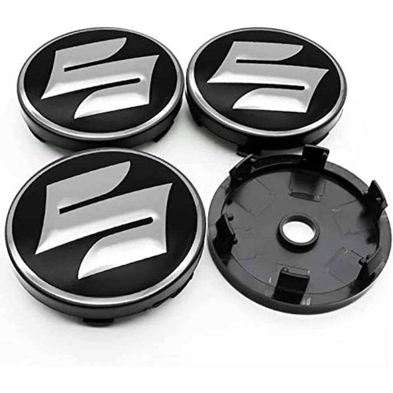 4 Stück Auto Radnabendeckel für Suzuki Grand Vitara SX4 Swift Jimny 56mm, Radnabenkappen Nabendeckel Radnabenabdeckung Felgendeckel Felgenkappen Auto Zubehör von XMCMBS