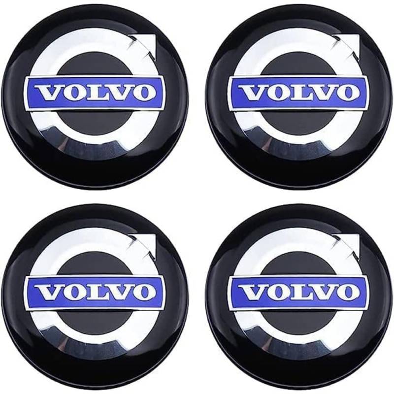 4 Stück Auto Radnabendeckel für Volvo 65mm, Radnabenkappen Nabendeckel Radnabenabdeckung Felgendeckel Felgenkappen Auto Zubehör,A von XMCMBS