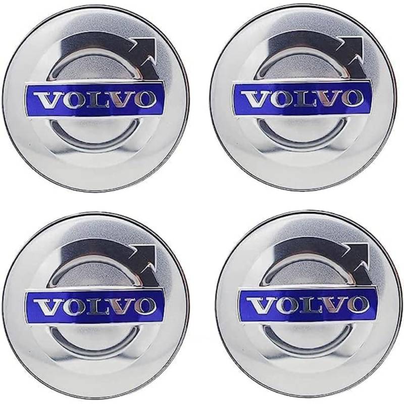 4 Stück Auto Radnabendeckel für Volvo 65mm, Radnabenkappen Nabendeckel Radnabenabdeckung Felgendeckel Felgenkappen Auto Zubehör,B von XMCMBS