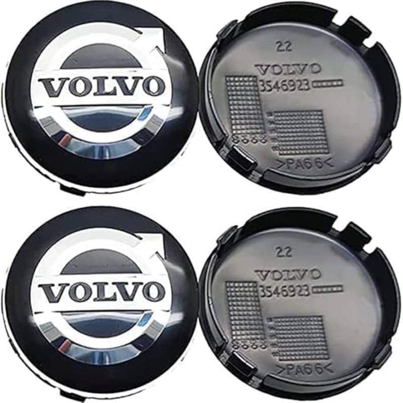 4 Stück Auto Radnabendeckel für Volvo XC60 XC90 XC40 64mm, Radnabenkappen Nabendeckel Radnabenabdeckung Felgendeckel Felgenkappen Auto Zubehör von XMCMBS