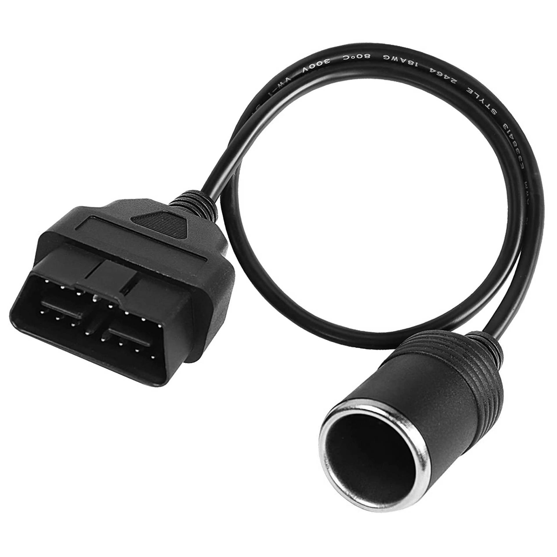 XMSJSIY OBD2 zu Zigarettenanzünder Buchse Adapter Connector 16Pin OBD2 männlich für Vechile Auto Verlängerung Netzteil Kabel 18AWG -0.5M von XMSJSIY