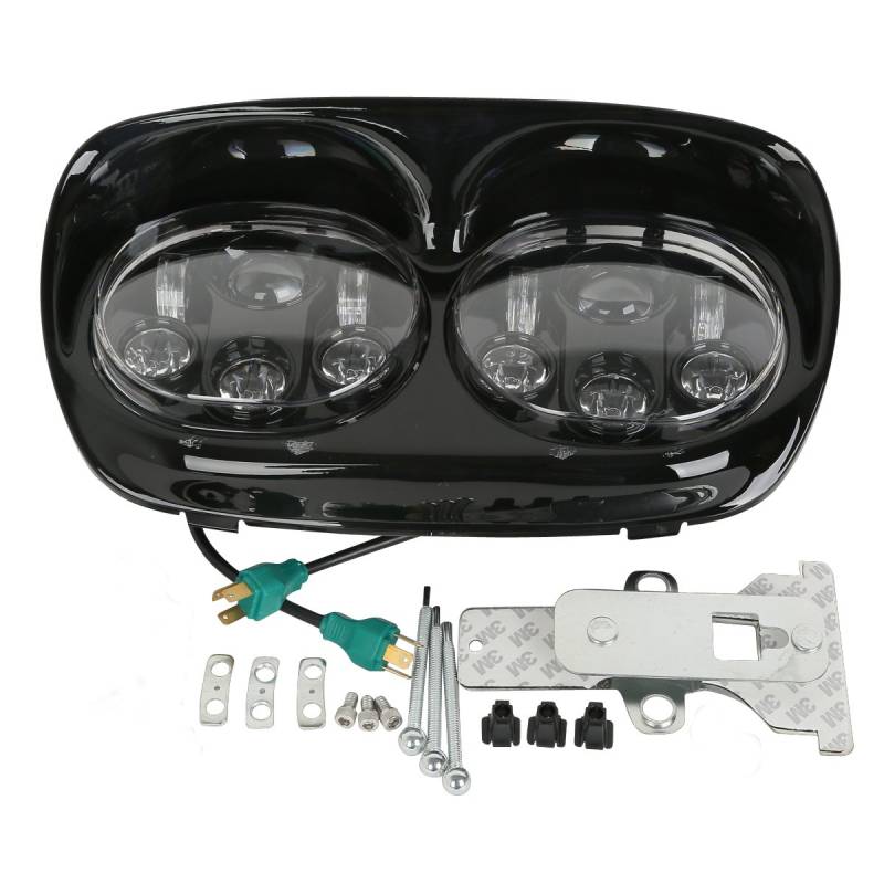 XMT-MOTO Scheinwerfer E-geprüft LED Scheinwerfer E9 geprüft LED Scheinwerfer 5-3/4" 5.75'' Projektorlampe Passend für Harley Road Glide Modelle 1998-2013 von XMT-MOTO