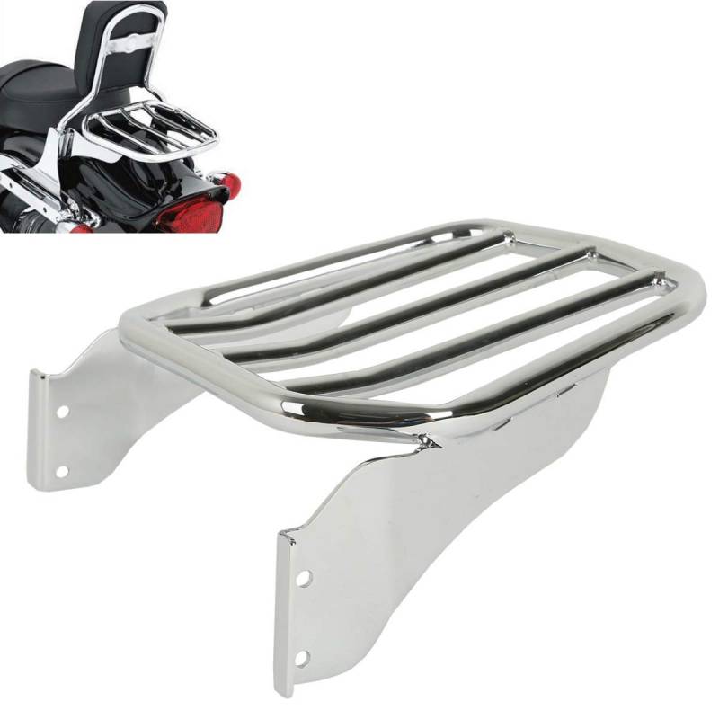 XMT-Motor Motorrad Gepäckträger Rückseite Kompatibel mit Harley Softail Fat Boy 2007-2017 Softail Custom 2007-2010 Night Train 2006-2009 (Chrom) von XMT-MOTOR