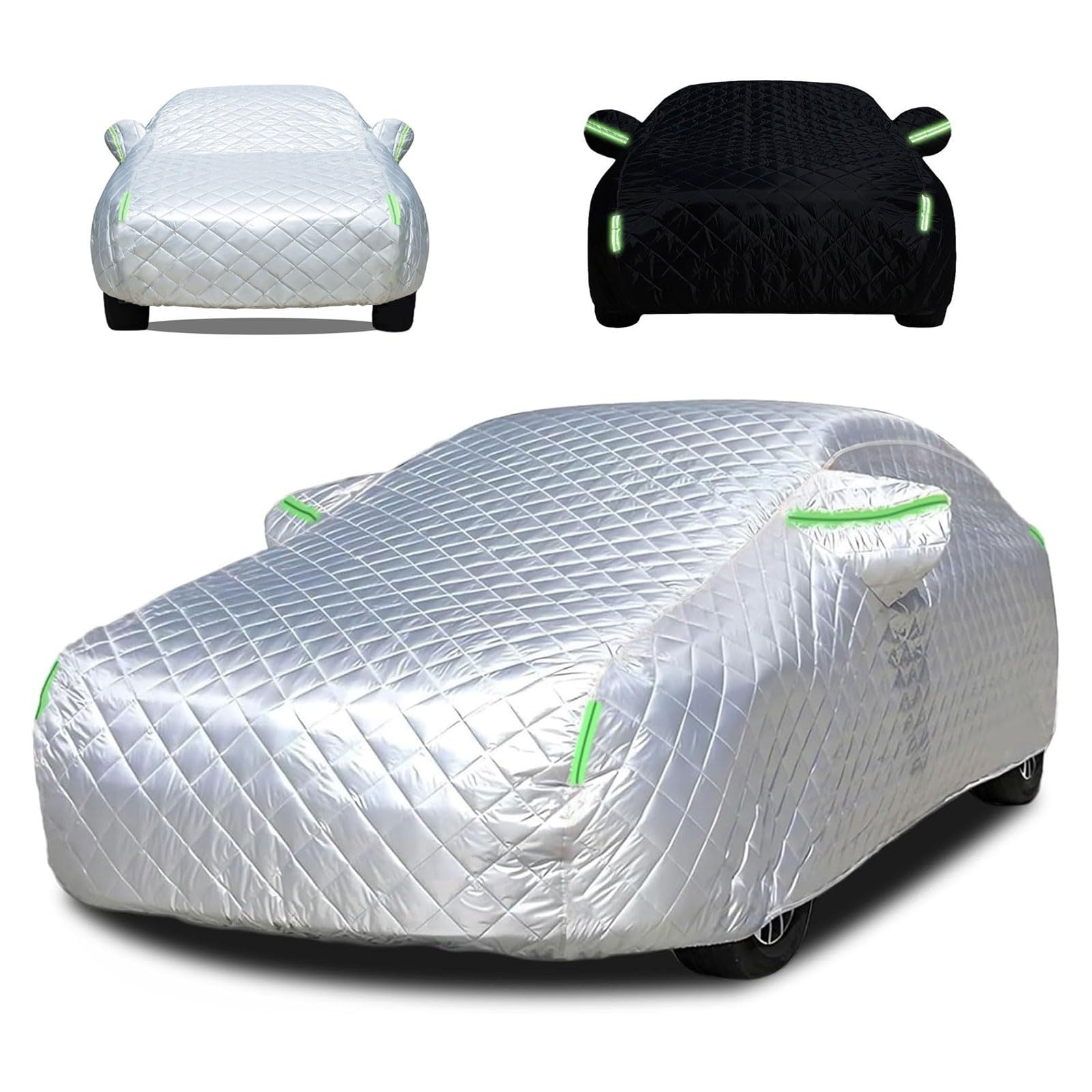 Auto Abdeckplane für 𝖢itroen C4(2004-2024), Outdoor Autoabdeckung mit linkem Reißverschluss Hagelabdeckung Schneefest Regenfest Staubdicht UV Und Reißfest Wasserdicht Sonnenschutz Autoplane(Silver) von XMYAN