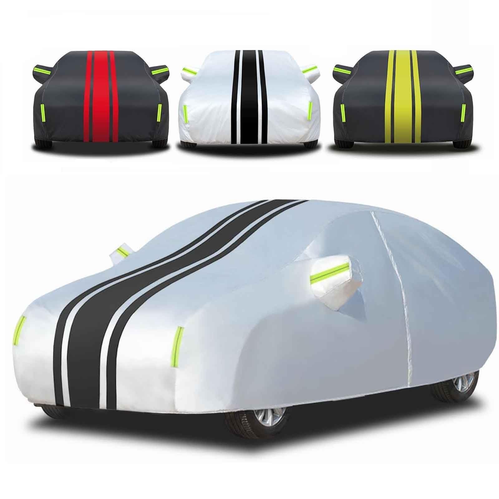 XMYAN Auto Abdeckplane Winter Wetterfeste für 𝖠udi X3(2010-2024), Autoplane Wasserdicht Atmungsaktiv Outdoor UV-Schutz Staubdicht Reflektionsstreifen (Silver Black,für 𝖠udi X3(2010-2024)) von XMYAN