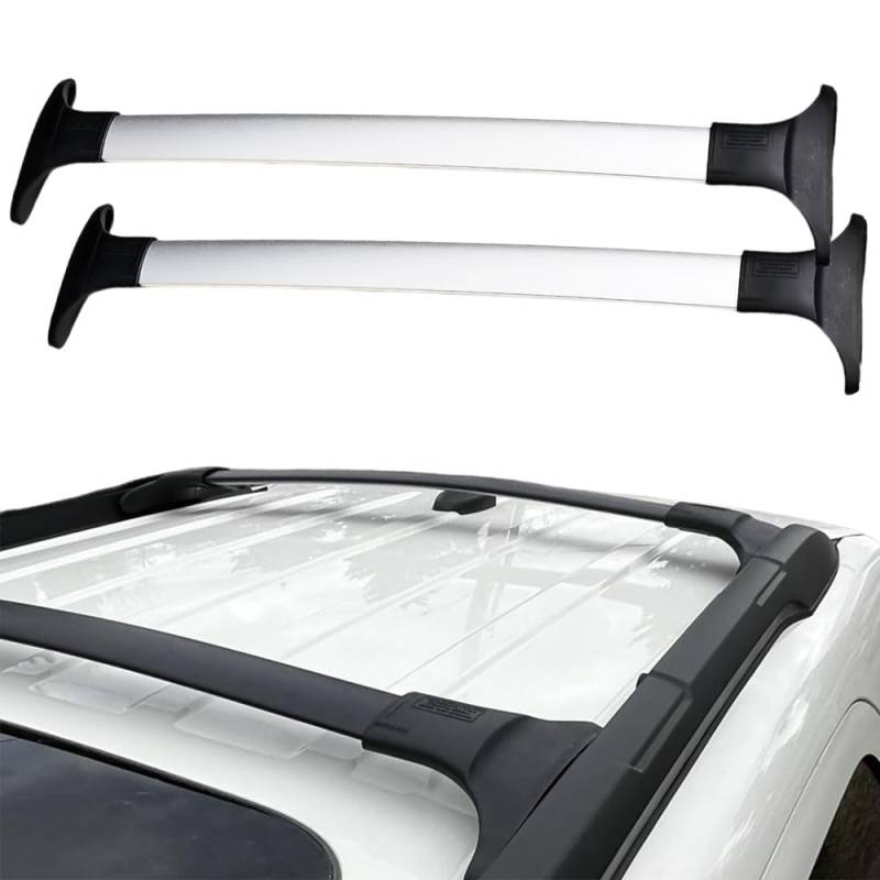 Auto Dachträger Querträger, für Ford Ecosport 2013-2021 Aluminium Gepäckträger, Dachgepäckträger,Dachreling Dachgepäckträger 2er Set,Silver von XNASU