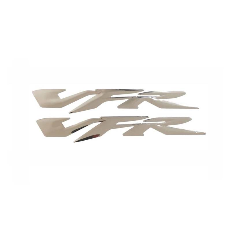 XNASU Personalisiert Für Honda VFR 400 700 750 800 1200 3D Aufkleber Aufkleber Tank Grafik Pad Logo Abzeichen Emblem Verkleidung Label Racing Aufkleber(Silver) von XNASU