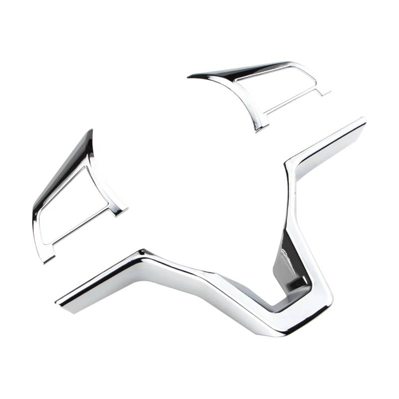XNFUR Lenkradschalter-Tastenabdeckung, passend for Nissan, Xtrail T32 Rogue Note Qashqai J11 Versa Juke Micra Kicks Leaf Sentra 2017–2022 Lenkrad-Schild-Aufkleber(ABS Chrome 3Pcs) von XNFUR