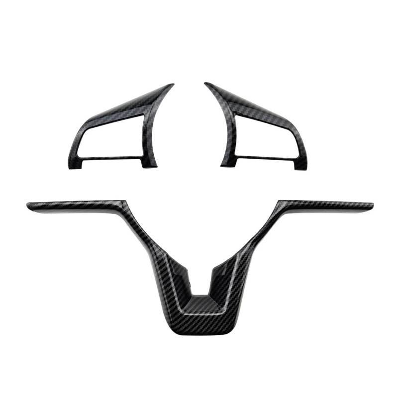 XNFUR Lenkradschalter-Tastenabdeckung, passend for Nissan, Xtrail T32 Rogue Note Qashqai J11 Versa Juke Micra Kicks Leaf Sentra 2017–2022 Lenkrad-Schild-Aufkleber(Carbon Fiber 3Pcs) von XNFUR