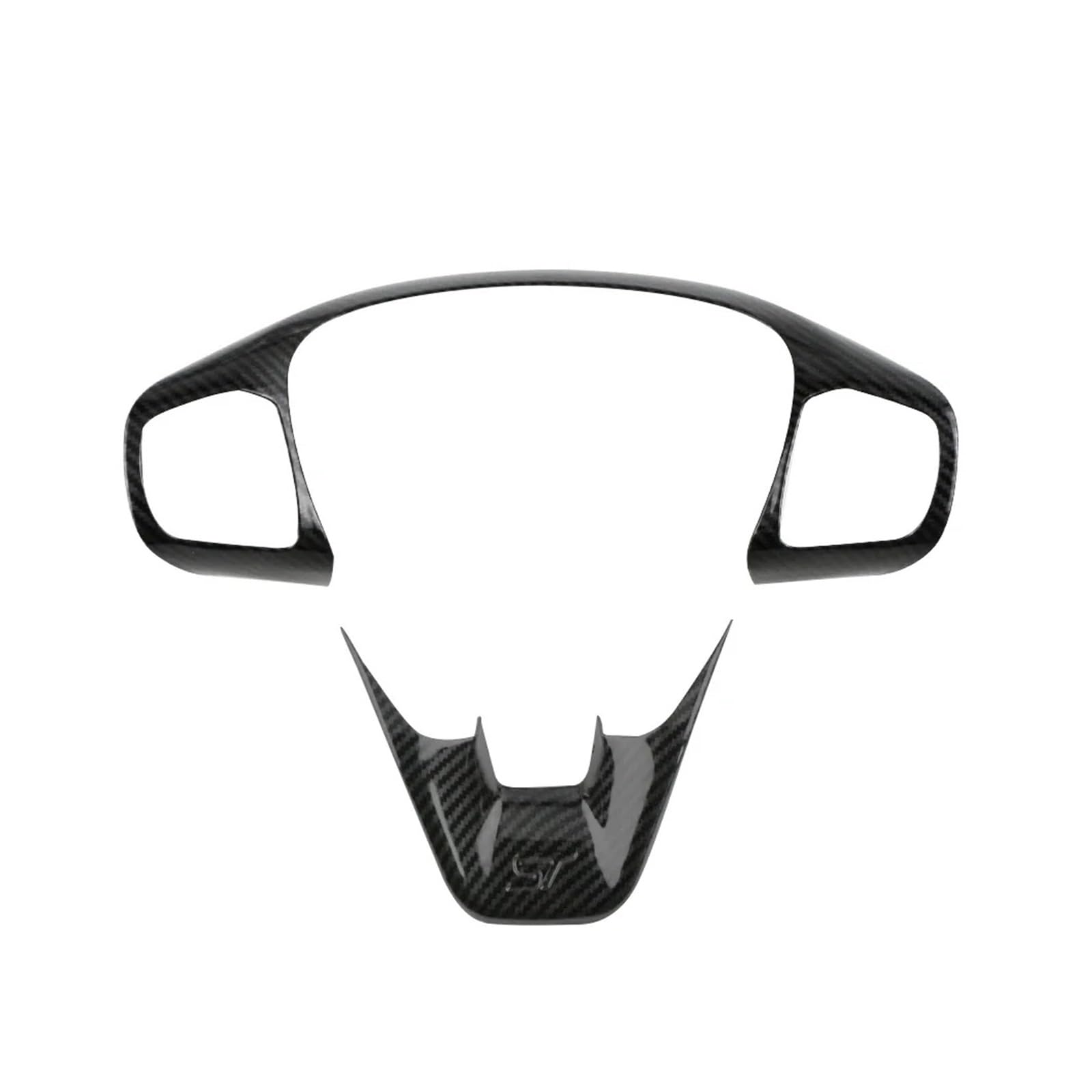 XNFUR Lenkradverkleidung, passend for Ford, Fiesta MK8 2017–2021, Focus MK4 2019–2023, Rahmenverkleidung for die Autolenkungstaste Lenkrad-Schild-Aufkleber(Carbon Fiber Black) von XNFUR