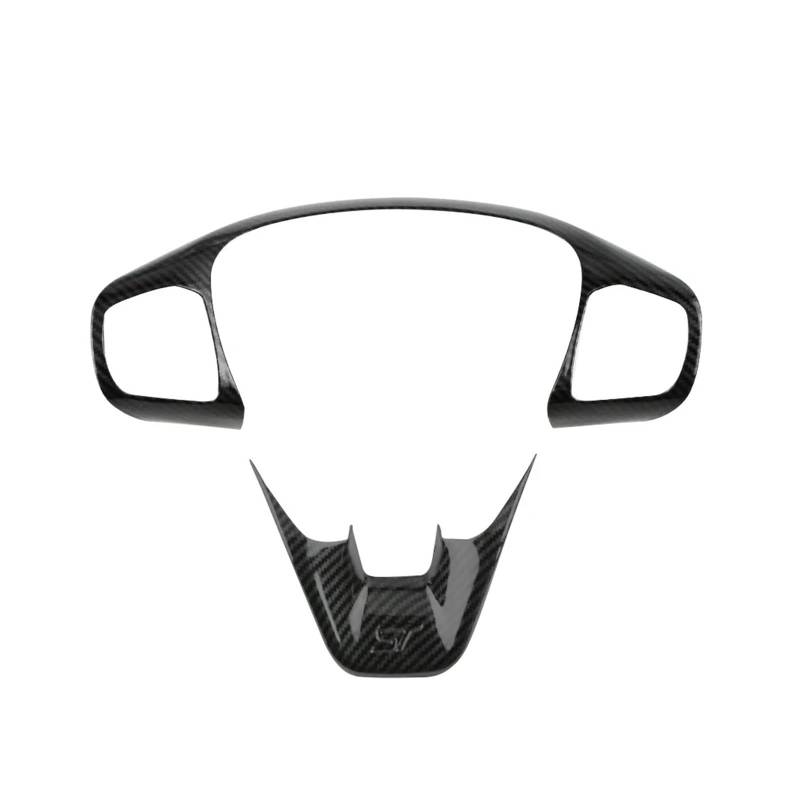 XNFUR Lenkradverkleidung, passend for Ford, Fiesta MK8 2017–2021, Focus MK4 2019–2023, Rahmenverkleidung for die Autolenkungstaste Lenkrad-Schild-Aufkleber(Carbon Fiber Black) von XNFUR