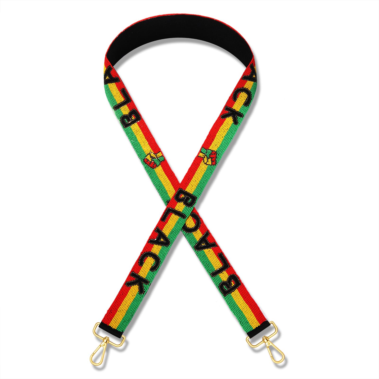 XOCARTIGE Afrikanischer Geldbörsenriemen mit Perlen, AFRO Juneteend Crossbody-Tasche, Schultertasche, Riemen, Juneteenth Outfit-Zubehör, Schwarz XOCARTIGE Afrikanischer Geldbörsenriemen mit Perlen, AFRO Juneteend Crossbody-Tasche, Schultertasche, Riemen, Juneteenth Outfit-Zubehör, Schwarz von XOCARTIGE