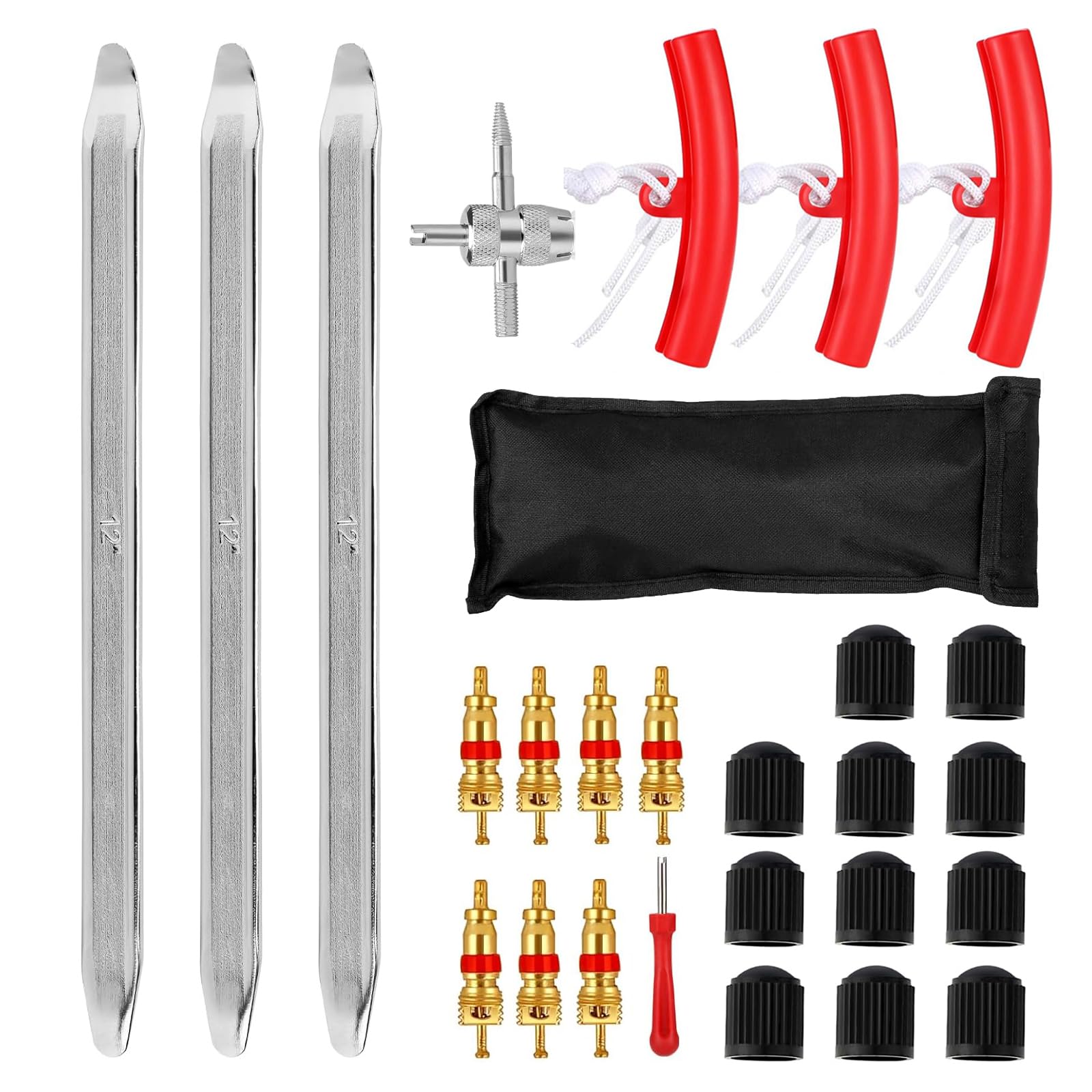 XPAPOV 27 Pcs Reifenheber Kombination, 30cm / 11.8inch Montiereisen, Mit 3 Rad Felge Protektoren, Reifenmontage Werkzeug für Motorrad, Fahrrad, Wagen, Scooter XPAPOV 27 Pcs Reifenheber Kombination, 30cm / 11.8inch Montiereisen, Mit 3 Rad Felge Protektoren, Reifenmontage Werkzeug für Motorrad, Fahrrad, Wagen, Scooter von XPAPOV