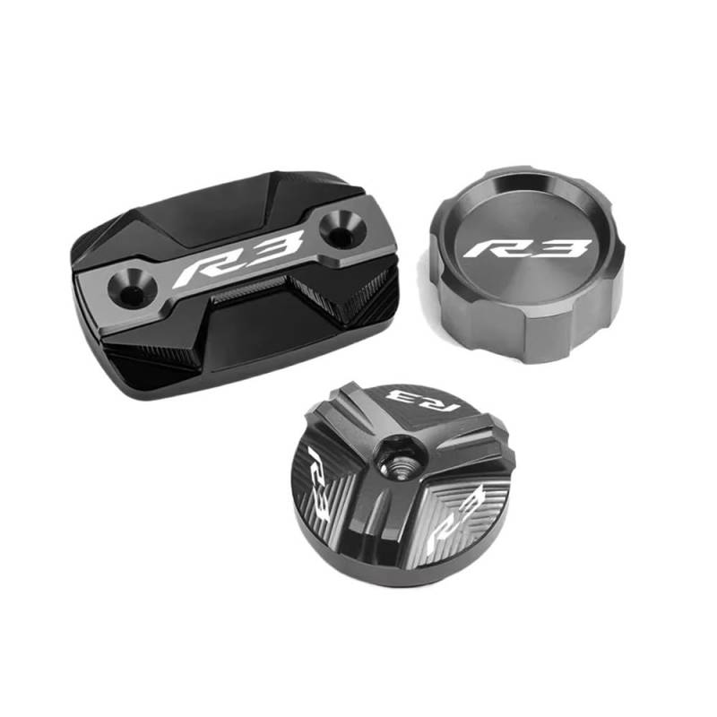 Vorne Bremsflüssigkeitsbehälter Kappe Für Ya&maha R3 YZF-R3 YZFR3 2015-2024 Motorrad Vorne Hinten Brems Flüssigkeit Reservoir Kappe Zylinder Abdeckung Schutz Öl Einfülldeckel von XPGHYIU