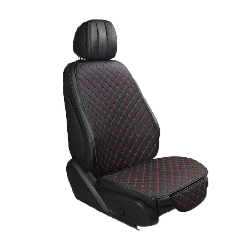 XPHONG PU Autositzbezüge für Buick Regal Generation 7 2017-2024, Anti Rutsch, Weich für Verbessertes Fahrerlebnis, Praktisches Design mit Tasche,Black Red-Front Seat von XPHONG